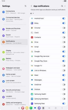 Press the drop down list.