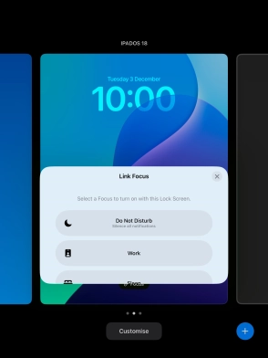 Press the required focus mode.