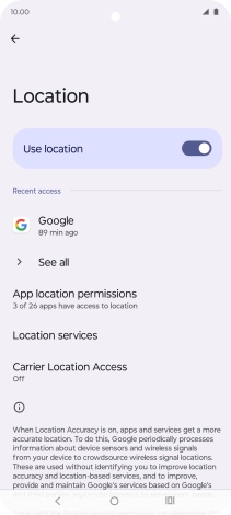 Press App location permissions.