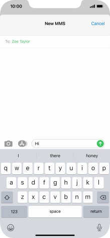 Press the send icon.