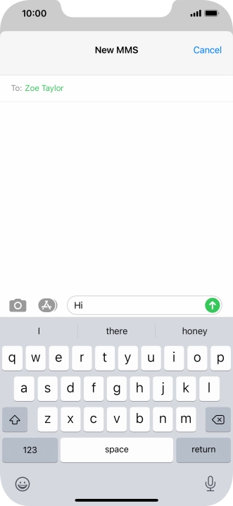 Press the send icon.