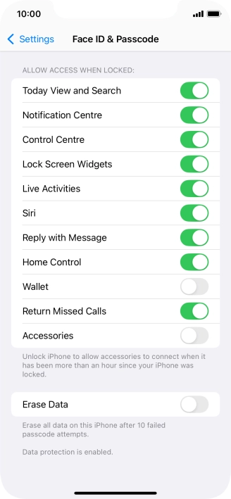Press the indicator next to 