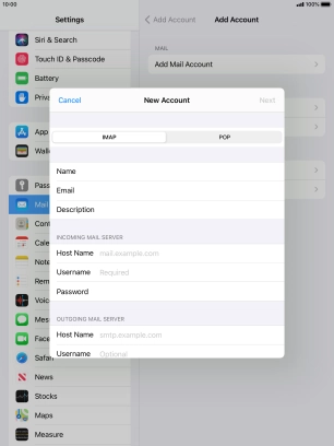 Press IMAP. Press IMAP.