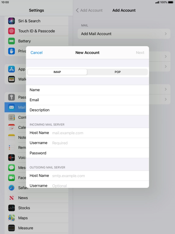 Press IMAP. Press IMAP.