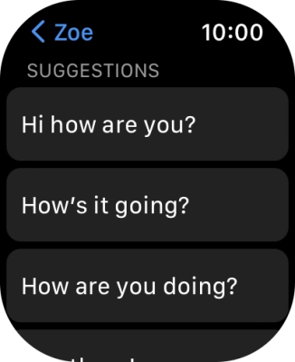 Press the required quick reply.