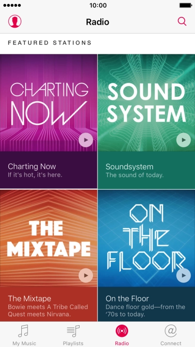 Press the required radio channel to start playback of other streaming radio channels.