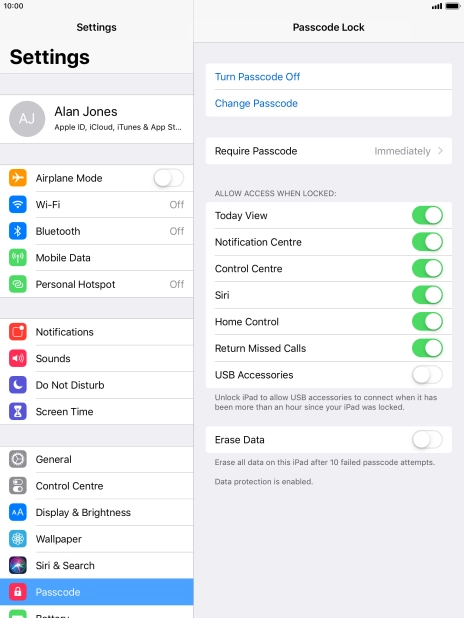 Press the indicator next to 