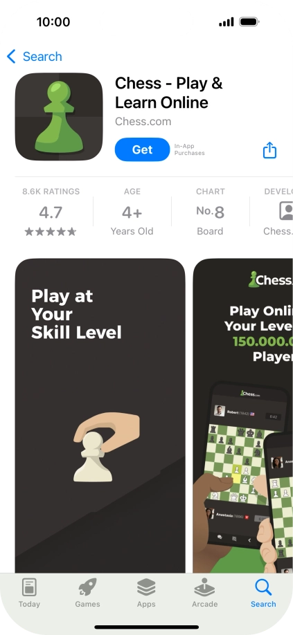 Press Get and follow the instructions on the screen to install the app.