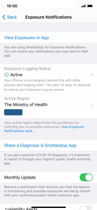 Press Exposure Logging Status.