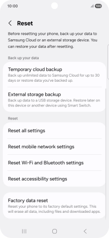 Press Factory data reset.