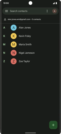 Press the new contact icon.
