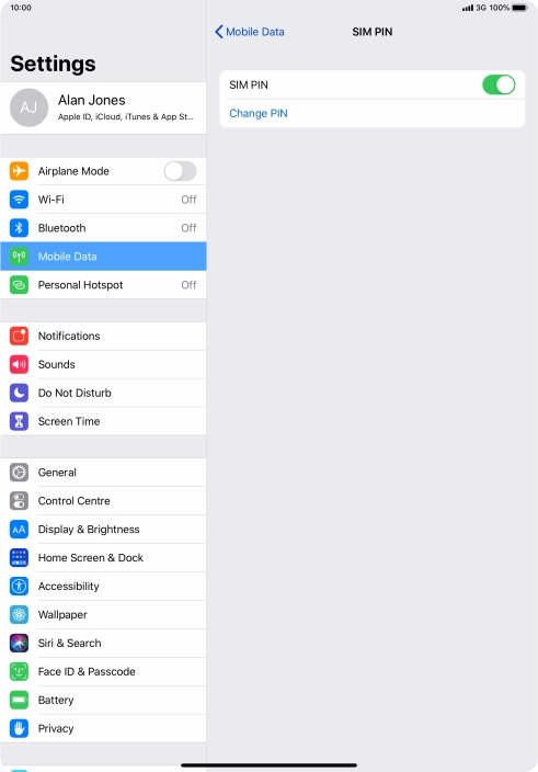 Press the indicator next to 