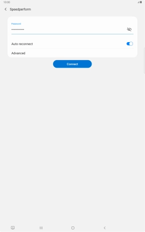 Key in the password for the Wi-Fi network and press Connect.