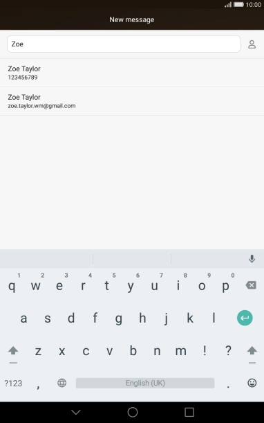 Press the required contact.