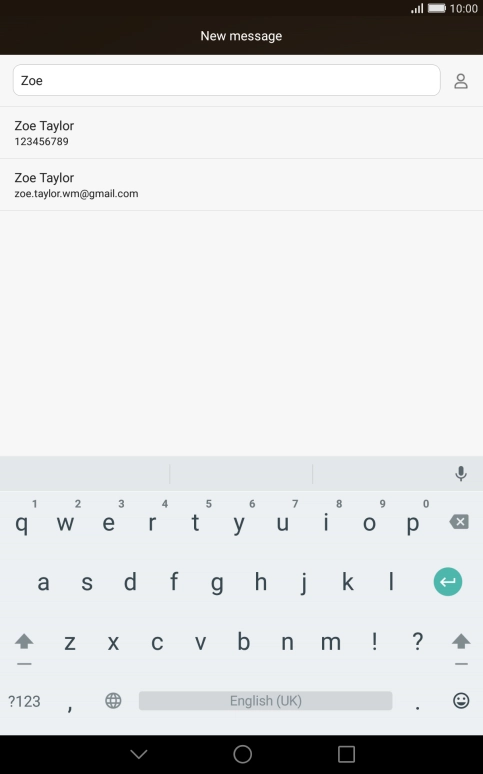 Press the required contact.