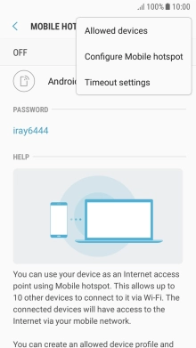 Press Configure Mobile hotspot.