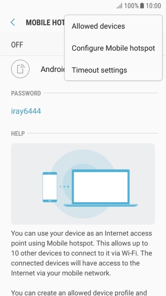 Press Configure Mobile hotspot.