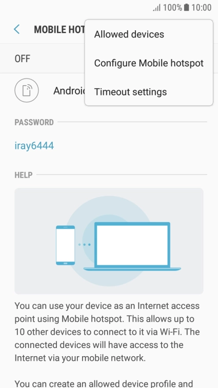 Press Configure Mobile hotspot.