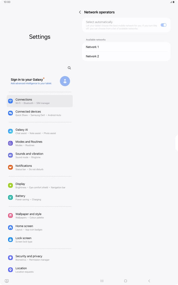Press the required network.