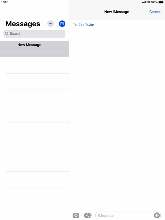 Press the text input field and key in the required text.