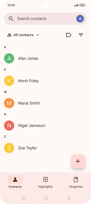Press the new contact icon.