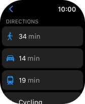 Press the required mode of transportation.