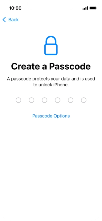 Press Passcode Options.