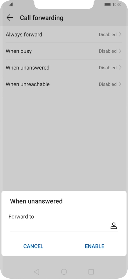 Key in +61414121121 and press ENABLE.