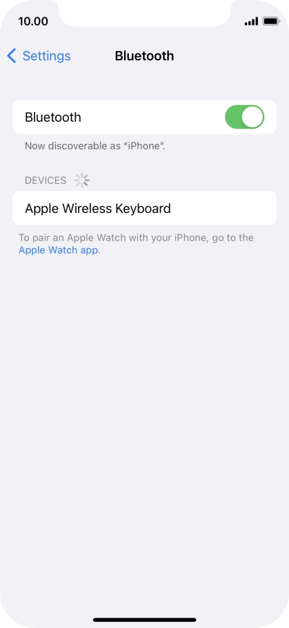 Press the required Bluetooth device and follow the instructions on the screen to pair the device with your phone.