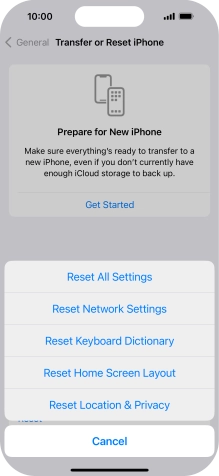 Press Reset Network Settings.