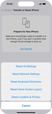 Press Reset All Settings.