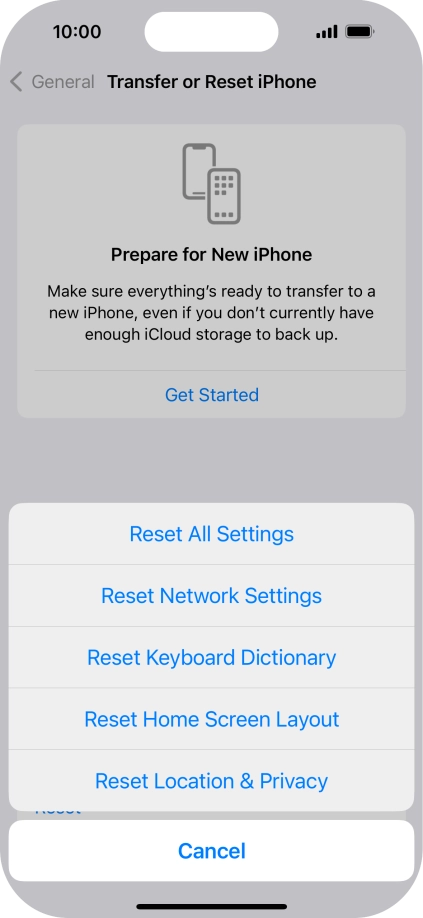 Press Reset Network Settings.