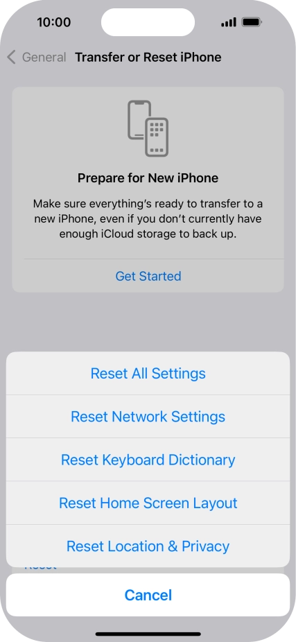 Press Reset All Settings.