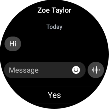 Press the record message icon and follow the instructions on the screen to record and send the required reply.