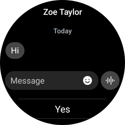 Press the record message icon and follow the instructions on the screen to record and send the required reply.