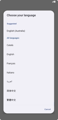 Press the required language.