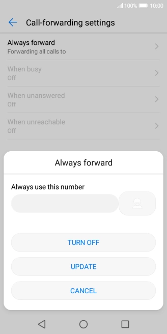 Press TURN OFF.
