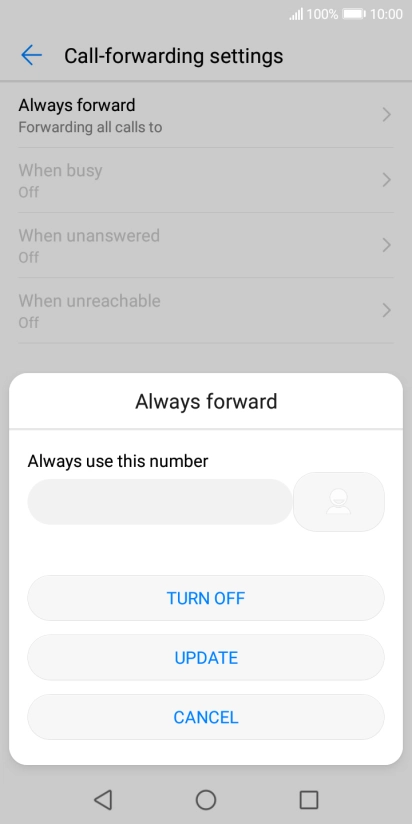 Press TURN OFF.