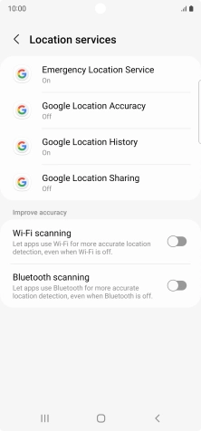 Press Google Location Accuracy.