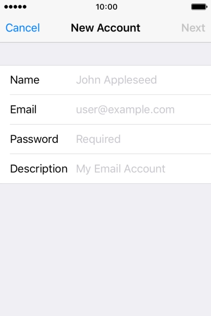 Press Name and key in the required sender name.