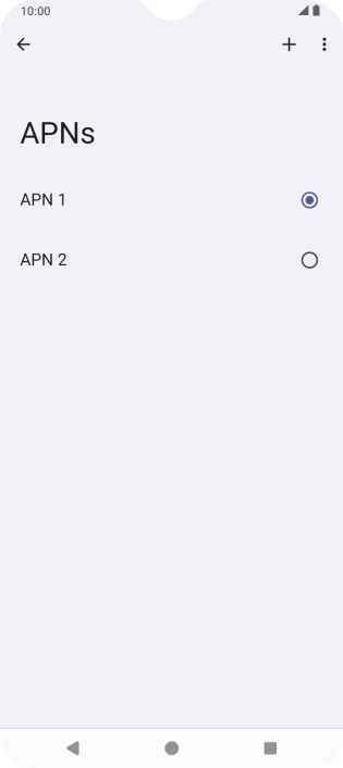 Press the field next to the data connection to activate it.