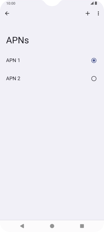 Press the field next to the data connection to activate it.