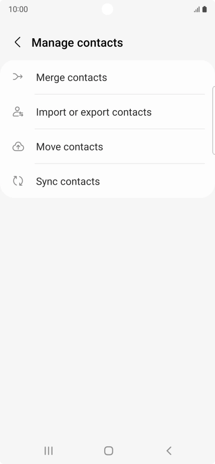 Press Import or export contacts.