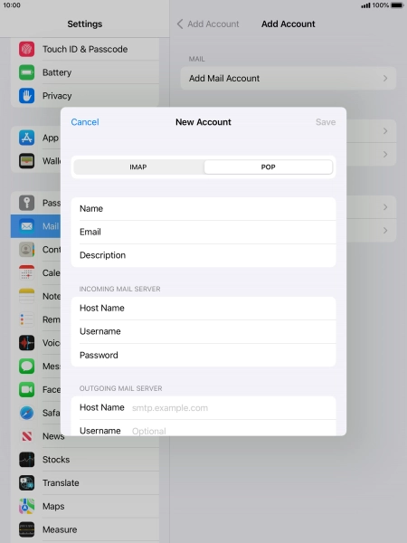 Press Host Name and key in the name or IP address of your email provider's outgoing server. Please note that if you can't send email messages when using your email provider's outgoing server, key in smtp.vodafone.net.au (Vodafone's outgoing server).