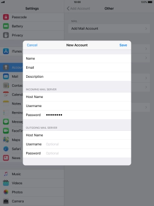 Press Username and key in the username for your email account. Please note that if you're using Vodafone's outgoing server, leave the username field empty. Press Username and key in the username for your email account. Please note that if you're using Vodafone's outgoing server, leave the username field empty.