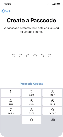 Press Passcode Options.