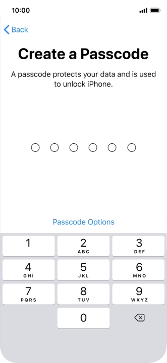 Press Passcode Options.