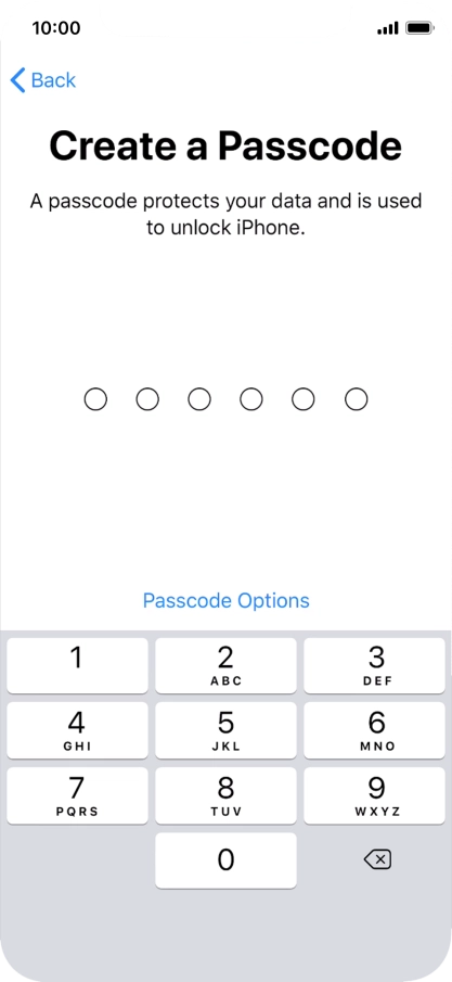 Press Passcode Options.