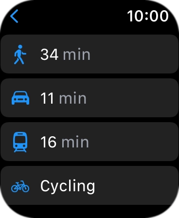 Press the required mode of transportation.