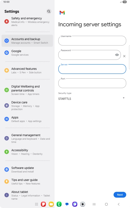 Press the field below 